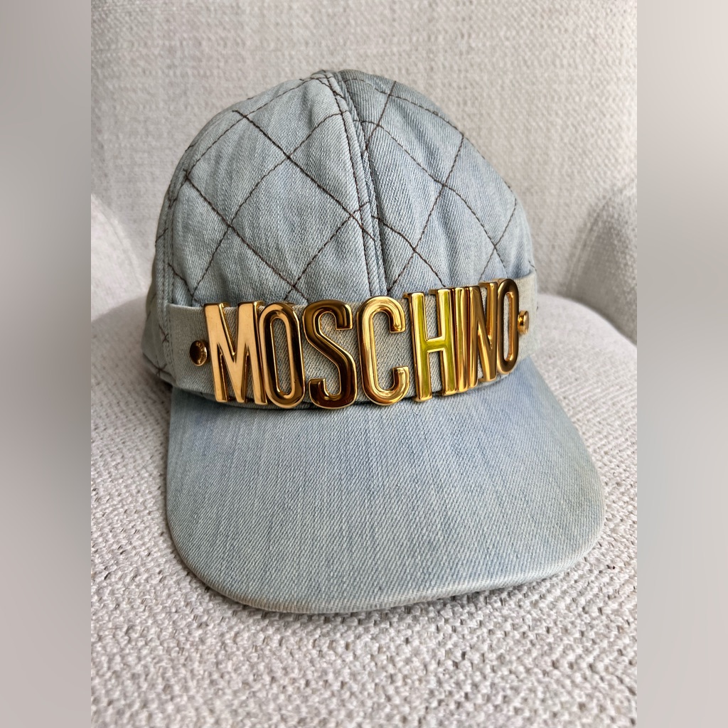 Moschino Denim Gold Letter Hat